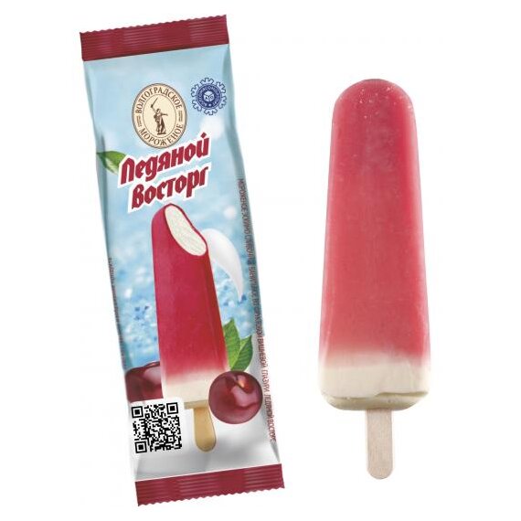 Мороженое эскимо сливочное ванильное во фруктовой вишневой глазури ледяной восторг