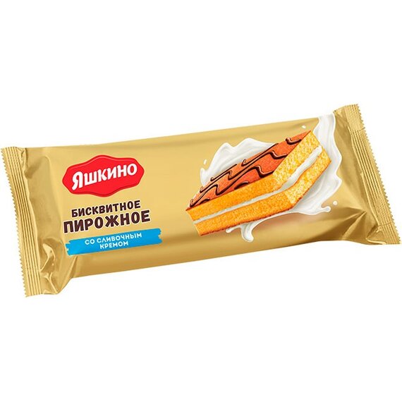 Пирожное бисквитное "Яшкино" со сливочным кремом