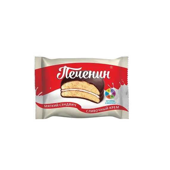 Печенье со сливочным кремом в глазури