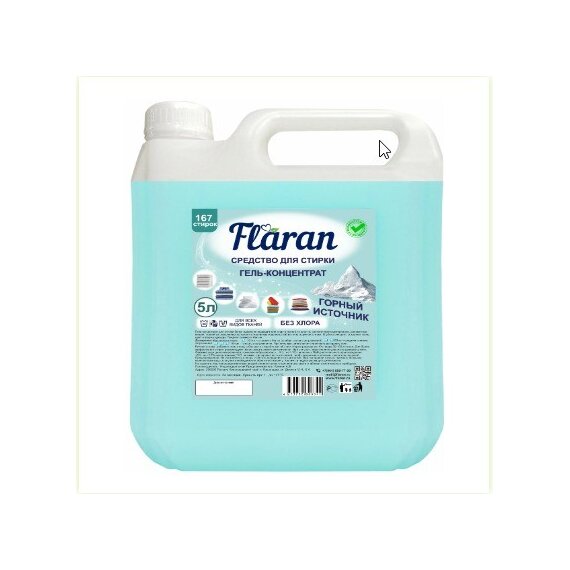 Гель-концентрат для стрики белья FLARAN  "горный источник", 5 л.канистра