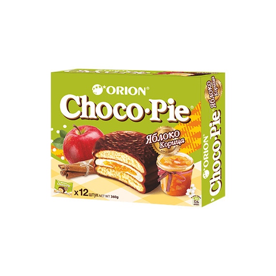 Пирожное ORION CHOCO-PIE Яблоко-Корица 1 пачка *12 шт