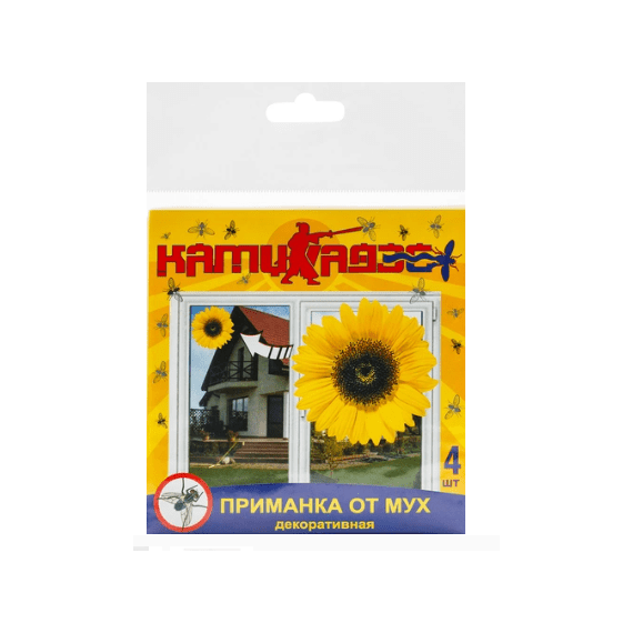 Декоративная приманка от мух Камикадзе, наклейки