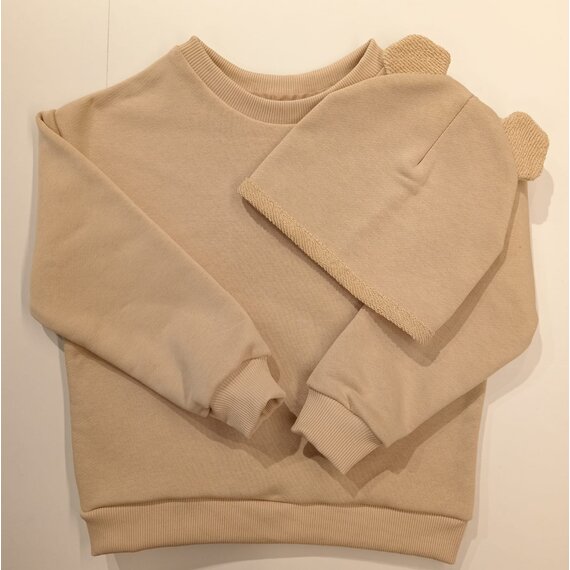 Комплект свитшот и шапочка бежевый