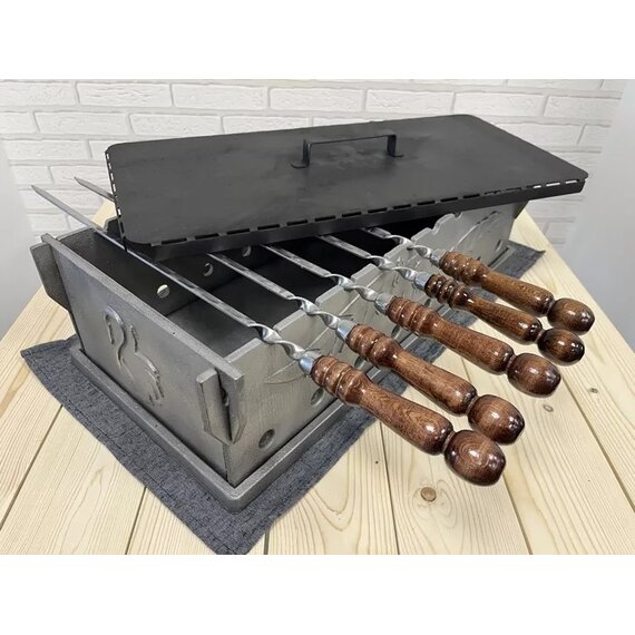 Чугунный мангал без покрытия Лебедь