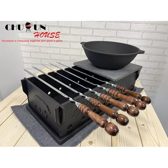 Чугунный мангал без покрытия Лебедь