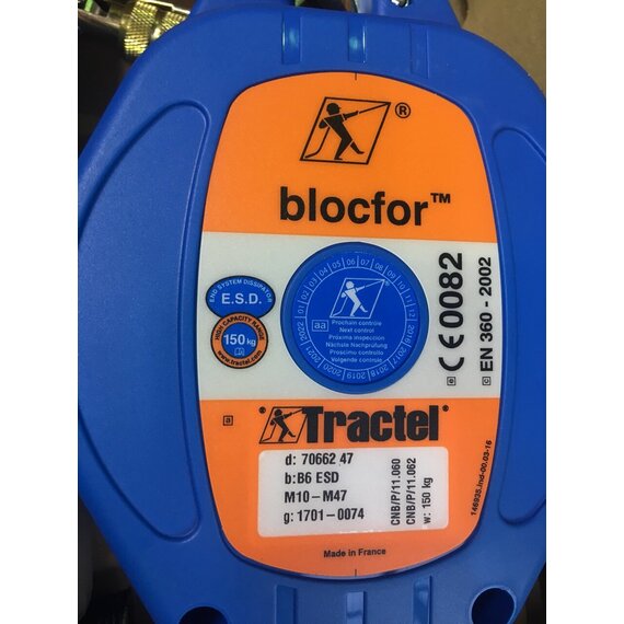 Страховочное устройство втягивающего типа BLOCFOR™ 6 ESD M10 M47 150KG