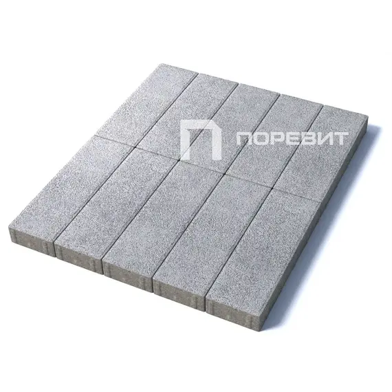 Тротуарная плитка Паркет 600х200, гранит, белый