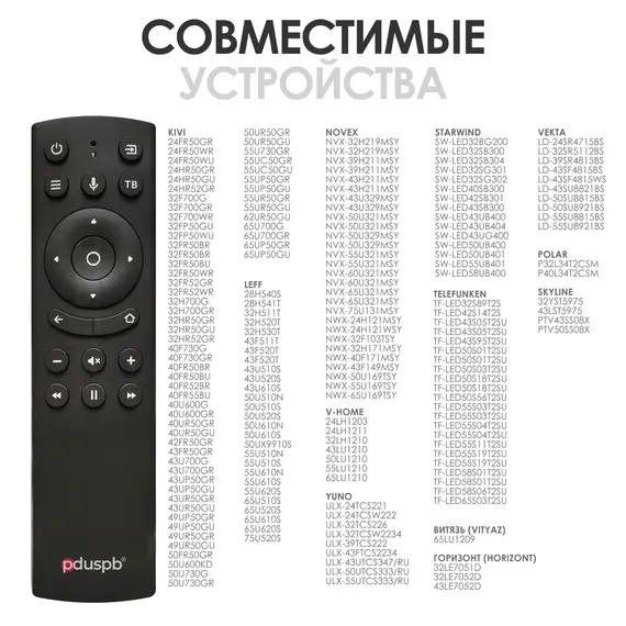 Умный пульт Яндекс с Алисой RC18 для SMART TV телевизора DEXP KIVI HYUNDAI NOVEX HI TELEFUNKEN LEFF AMCV ECON YUNO SUNWIND / Смарт ТВ VOICE CONTROL K504Q3250131 Яндекс ТВ / TUVIO