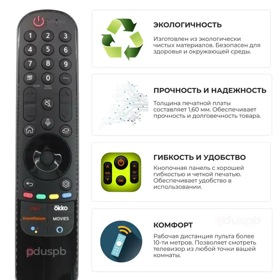 Голосовой пульт LG MAGIC REMOTE SMART TV MR21GA (заменяет MR20GA, AN-MR19BA, MR18BA, MR650A)