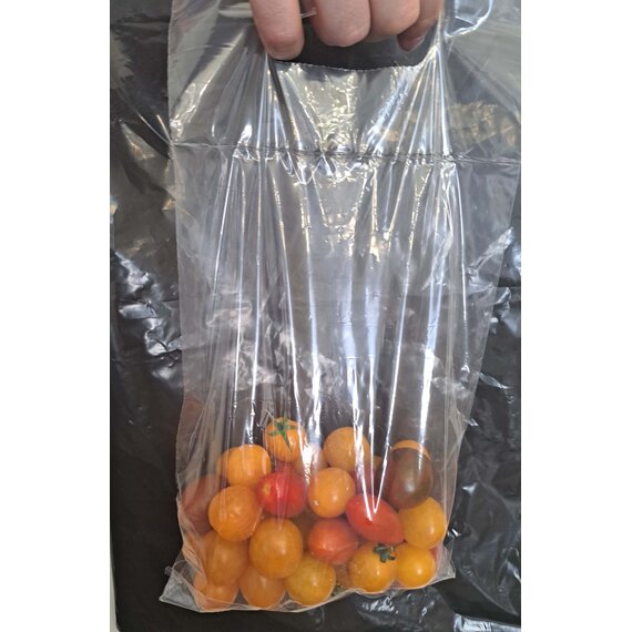 Пакеты с вырубной ручкой и смоклеящимся клапаном