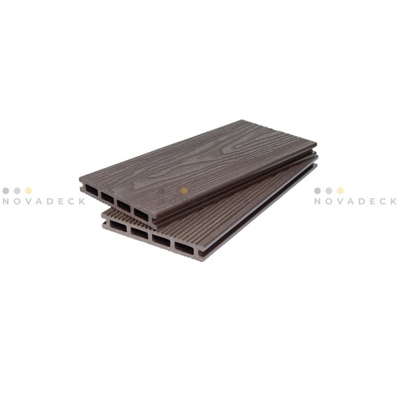 Террасная доска POLIVAN пустотелая 140×20 мм VELVET+3D WOOD ДПК