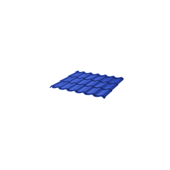 Металлочерепица МЧ2 Супермонтеррей 0.4 1.19 ПЭ RAL5005 сигнально-синий