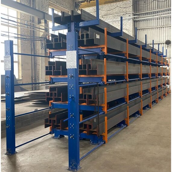 Стеллаж консольный с выдвижными полками СКВП 12м-8/2910-4/500