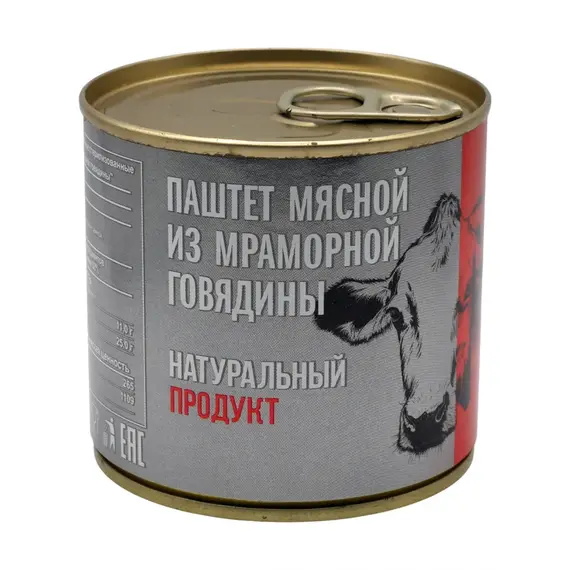 Паштет мясной из мраморной говядины 250 гр. СТО уп. 1/15