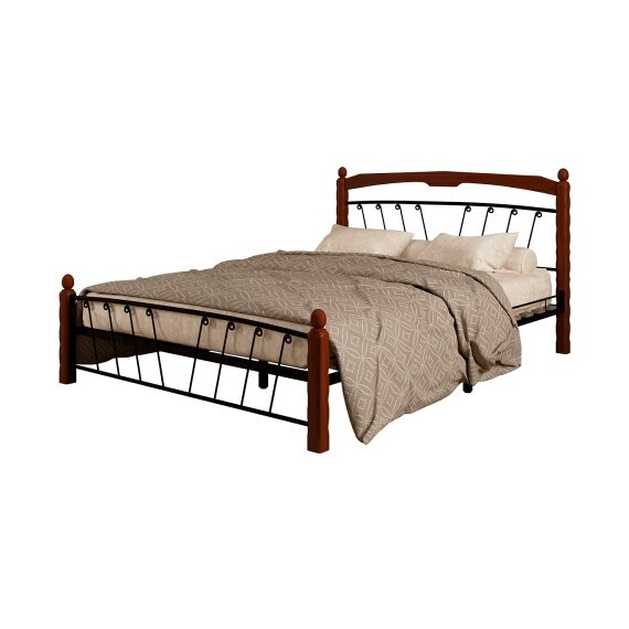 Кровать "Муза 1" чёрный/махагон