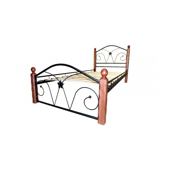 Кровать "Селена 1" чёрный/махагон