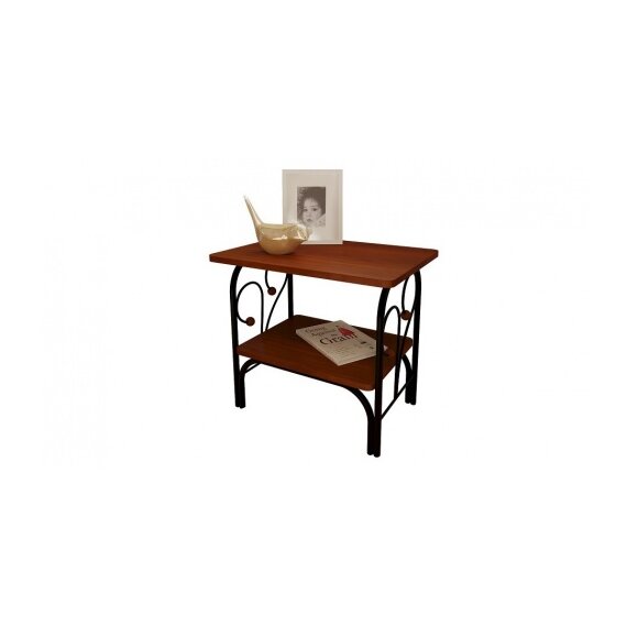 Прикроватная тумба "Версаль" чёрный/орех