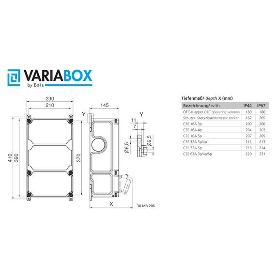 Комбинационный модуль VARIABOX-L IP44 BALS 89070-1