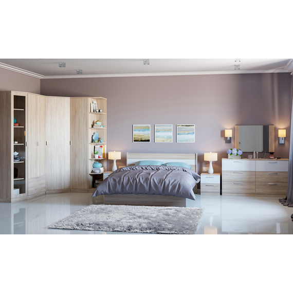 Спальня Сонома/Белый глянец 2