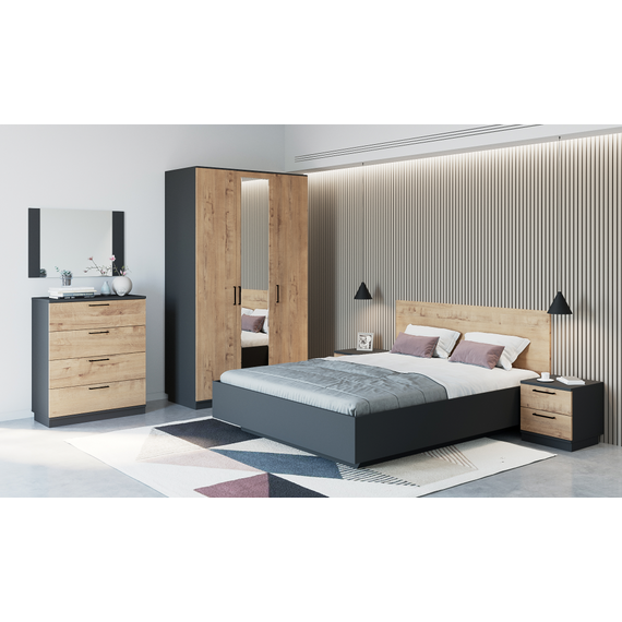 Спальня Серый тёмный/Бунратти