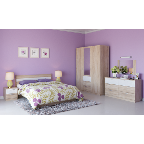 Спальня Сонома/Белый глянец