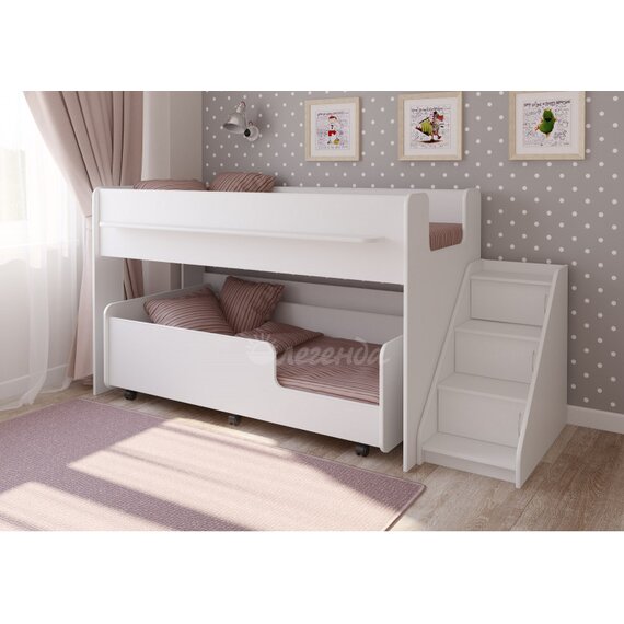 Детская выкатная кровать Легенда 23.4 белая