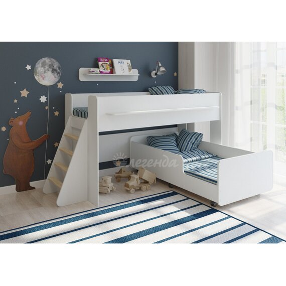 Детская выкатная кровать Легенда 23.3 белая