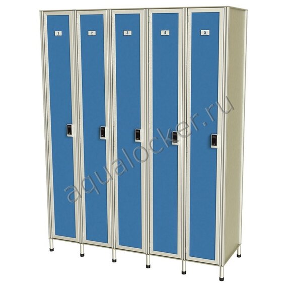 Влагостойкий шкаф для раздевалки AQUALOCKER-5H SLIM