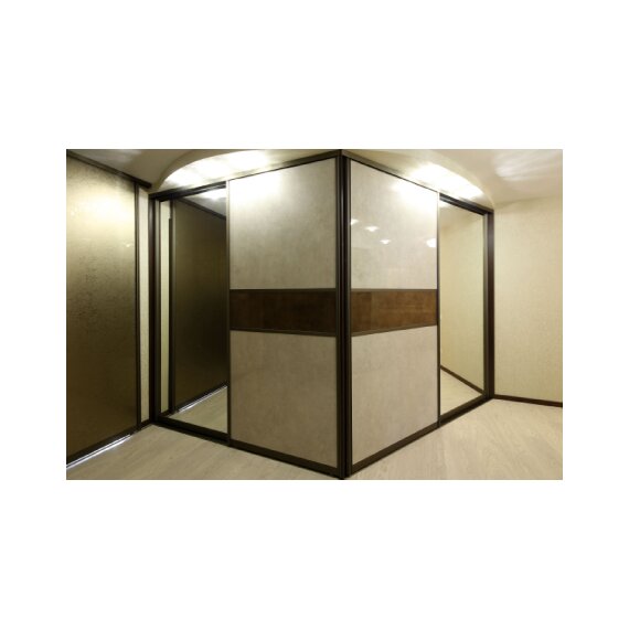 Угловой шкаф-купе в профиле «Шампань»