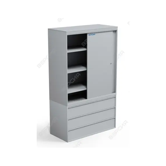 Шкаф инструментальный с ящиками и дверьми-купе АЛЬКОР - ШИ - 3-3 (2500х1500х700)