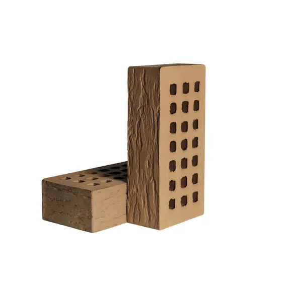 Кирпич рустик "Клён" лицевой пустотелый коричневый 1НФ (4.5.0)