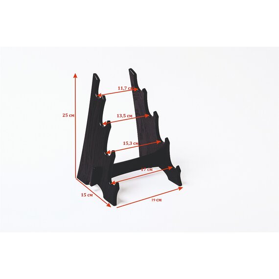 Стойка для 4 ножей каркасная чёрная