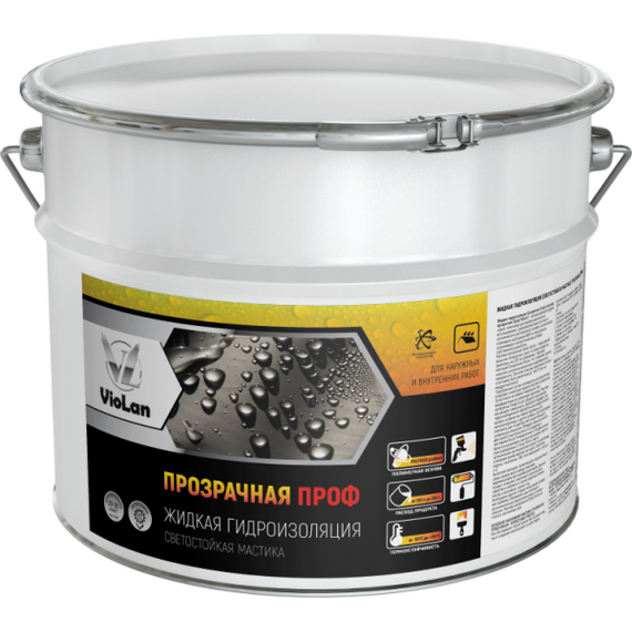 Жидкая гидроизоляция «Прозрачная Проф» (мастика каучуковая)