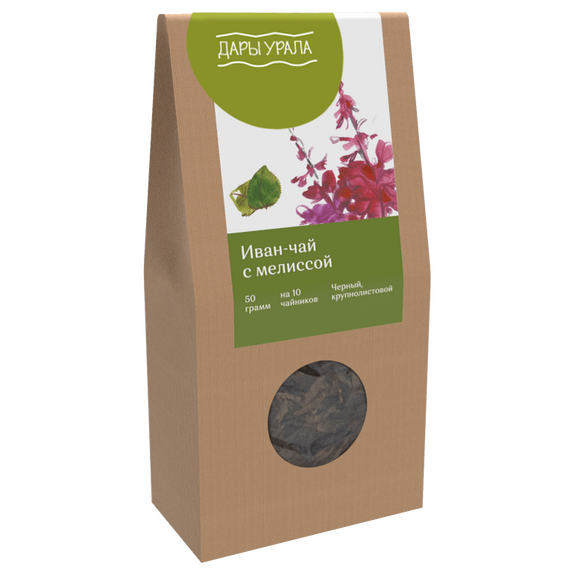 Иван-чай крупнолистовой с мелиссой, картон, 50гр.