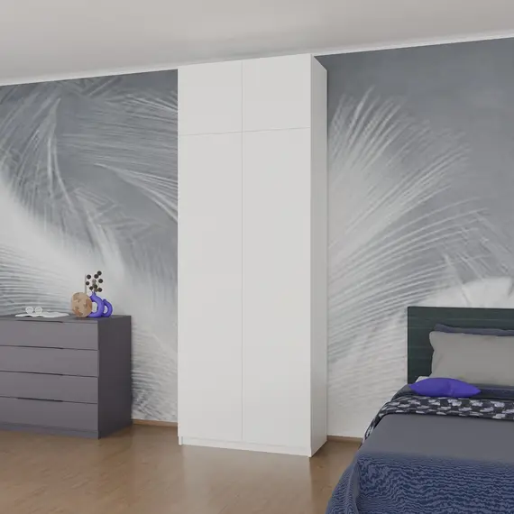 Шкаф с антресолью Юпитер Белый