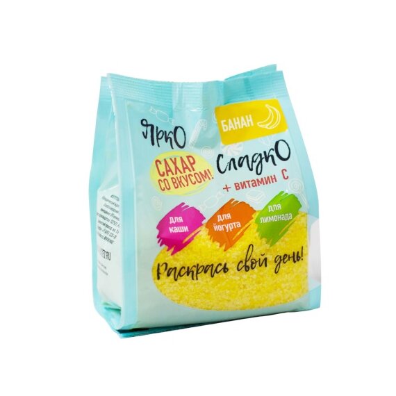 Цветной Сахар со вкусом Банана, 300 г
