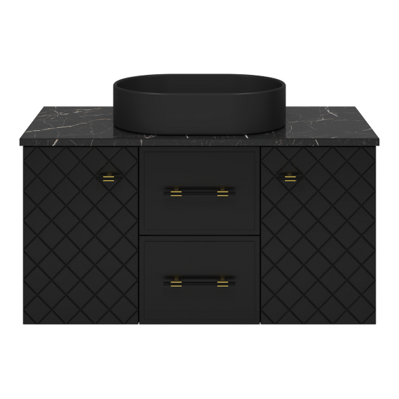 Тумба под раковину BREVITA SHANEL 100 подвесная (черная)