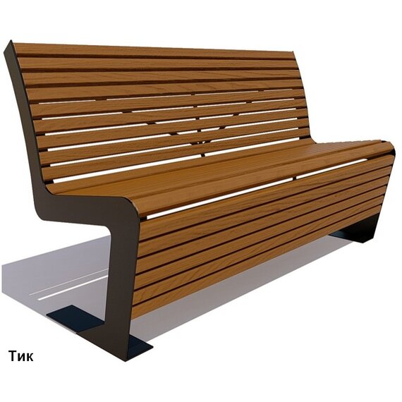 Скамейка парковая, сталь/лиственница