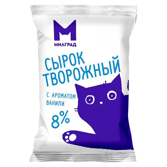 Сырок творожный "Милград" с ароматом ванили 8%, 100 г