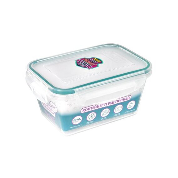 Контейнер герметичный прямоугольный 0,8л (прозрачный)