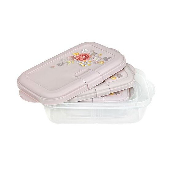 Контейнер для СВЧ PUSH 0,4л с декором «Флёр»