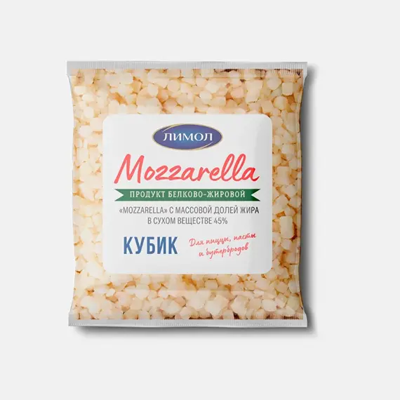 Продукт белково-жировой «MOZZARELLA» КУБИК с МДЖ 45%