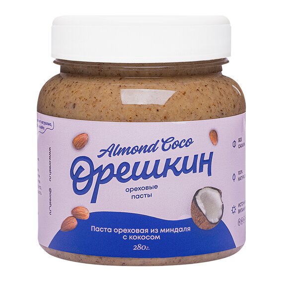 Паста ореховая "Орешкин" ALMOND COCO из миндаля с кокосом