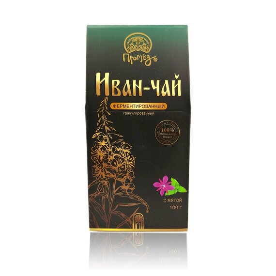 Иван-чай гранулированный с мятой копорский глубокой ферментации, 100 г