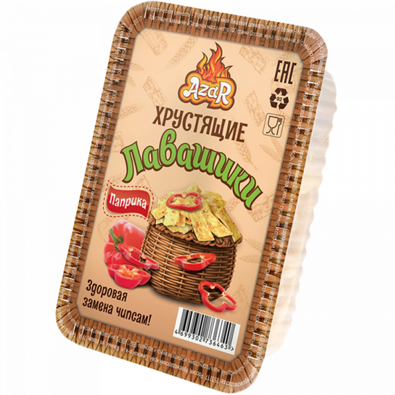 Лавашики в контейнерах со вкусом паприки 100 гр.