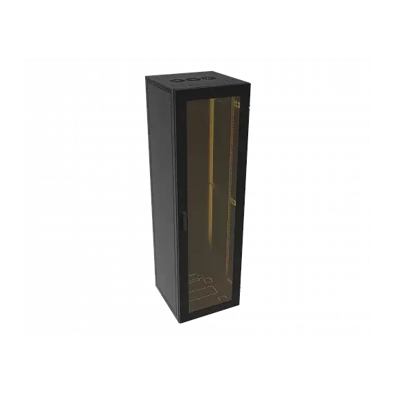 Шкаф телекоммуникационный напольный МИКсистем серия ECO+ 19" 18U 600*600 дверь стекло черный