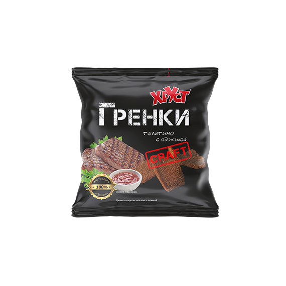 Гренки со вкусом телятины с аджикой